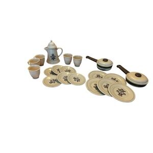 Pfaltzgraph Village Toy Dishes Lot Yellow 19 Pieces